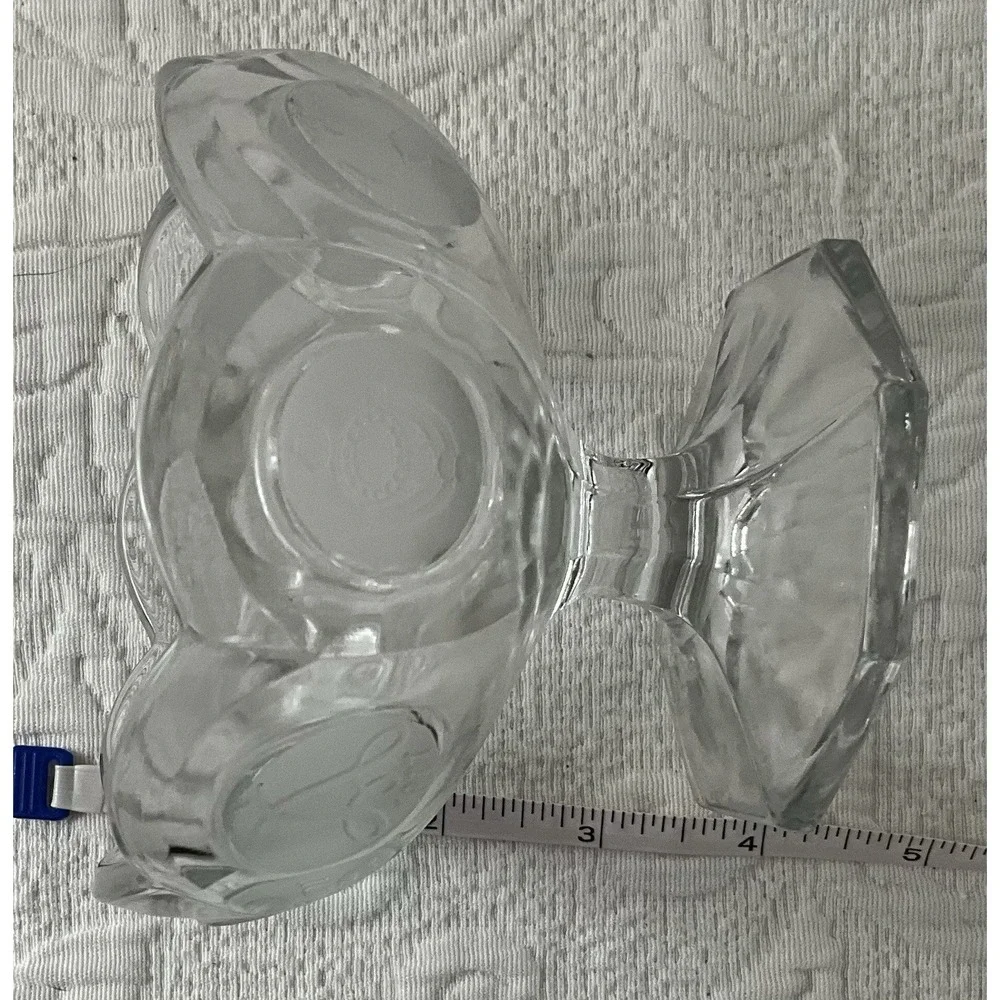 Fostoria Uranium 1977 Vintage Coin Footed Bowl‎ Compote Candy Dish Clear Glass